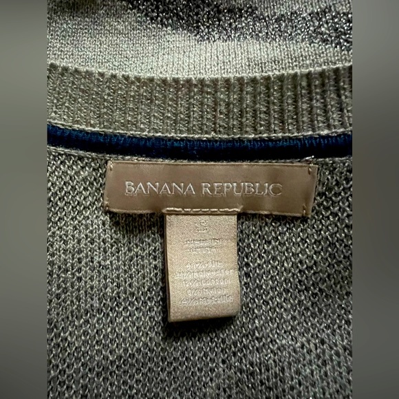 Banana Republic Animal Print Gray and Silver Lurex Cardigan Sz S - Picture 9 of 9